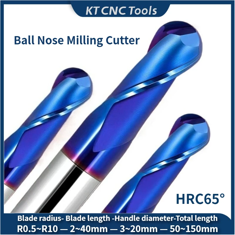 HRC65° Carbide Ball Nose End Mills 2 Flutes Tungsten steel Cutter R0.5-R10 Round Headed Cutting Tool CNC Router Bit Milling Tool
HRC65° Carbide Ball Nose End Mills 2 Flutes Tungsten steel Cutter R0.5-R10 Round Headed Cutting Tool CNC Router Bit Milling Tool