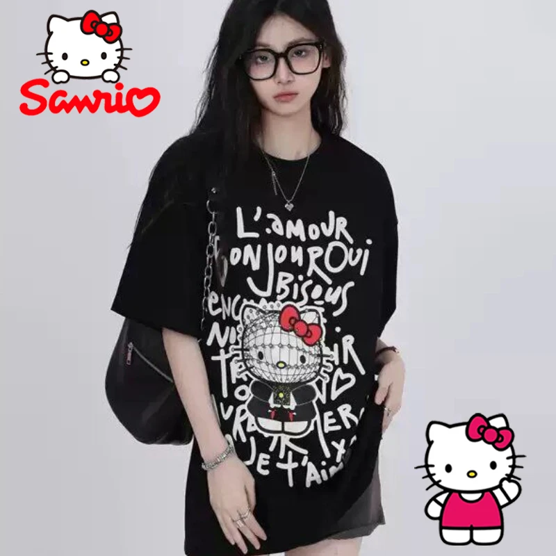 Sanrio Hello Kitty T-Shirt Cartoon Ladies Cotton Print Short-sleeved T-shirt Y2K Summer Loose Casual Round Neck Short-sleeved
Sanrio Hello Kitty T-Shirt Cartoon Ladies Cotton Print Short-sleeved T-shirt Y2K Summer Loose Casual Round Neck Short-sleeved