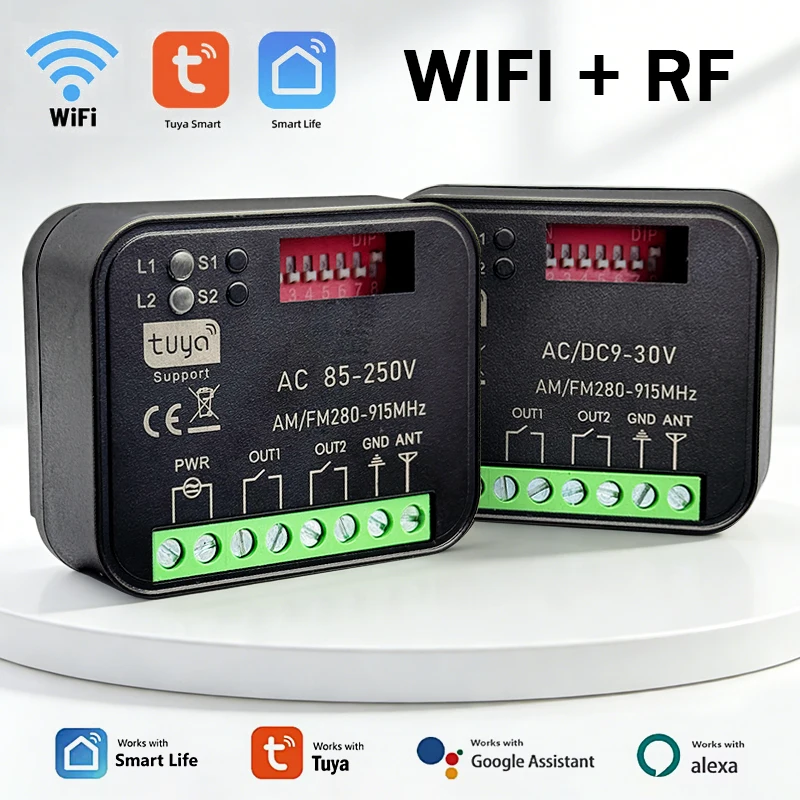 RX-MULTI Tuya Smart Switch Module 300-868MHz Garage / Gate Remote Control Receiver 433MHz 868MHz Universal Wifi Relay Controller
RX-MULTI Tuya Smart Switch Module 300-868MHz Garage / Gate Remote Control Receiver 433MHz 868MHz Universal Wifi Relay Controller