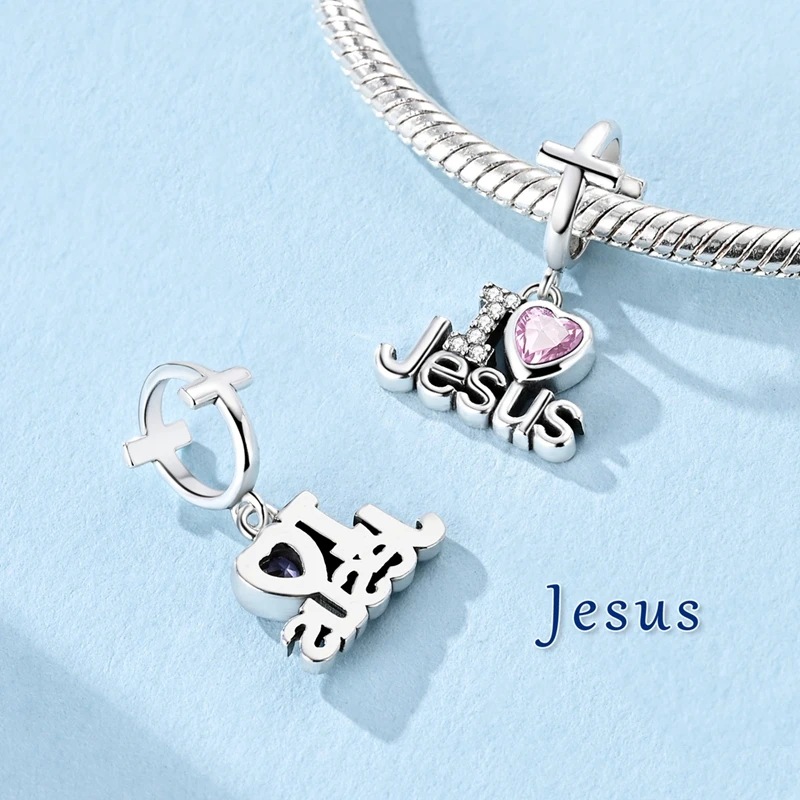 925 Sterling Silver Charms Bead CZ Zircon Love Jesus Dangle Fit Original Bracelet DIY Women Jewelry
925 Sterling Silver Charms Bead CZ Zircon Love Jesus Dangle Fit Original Bracelet DIY Women Jewelry