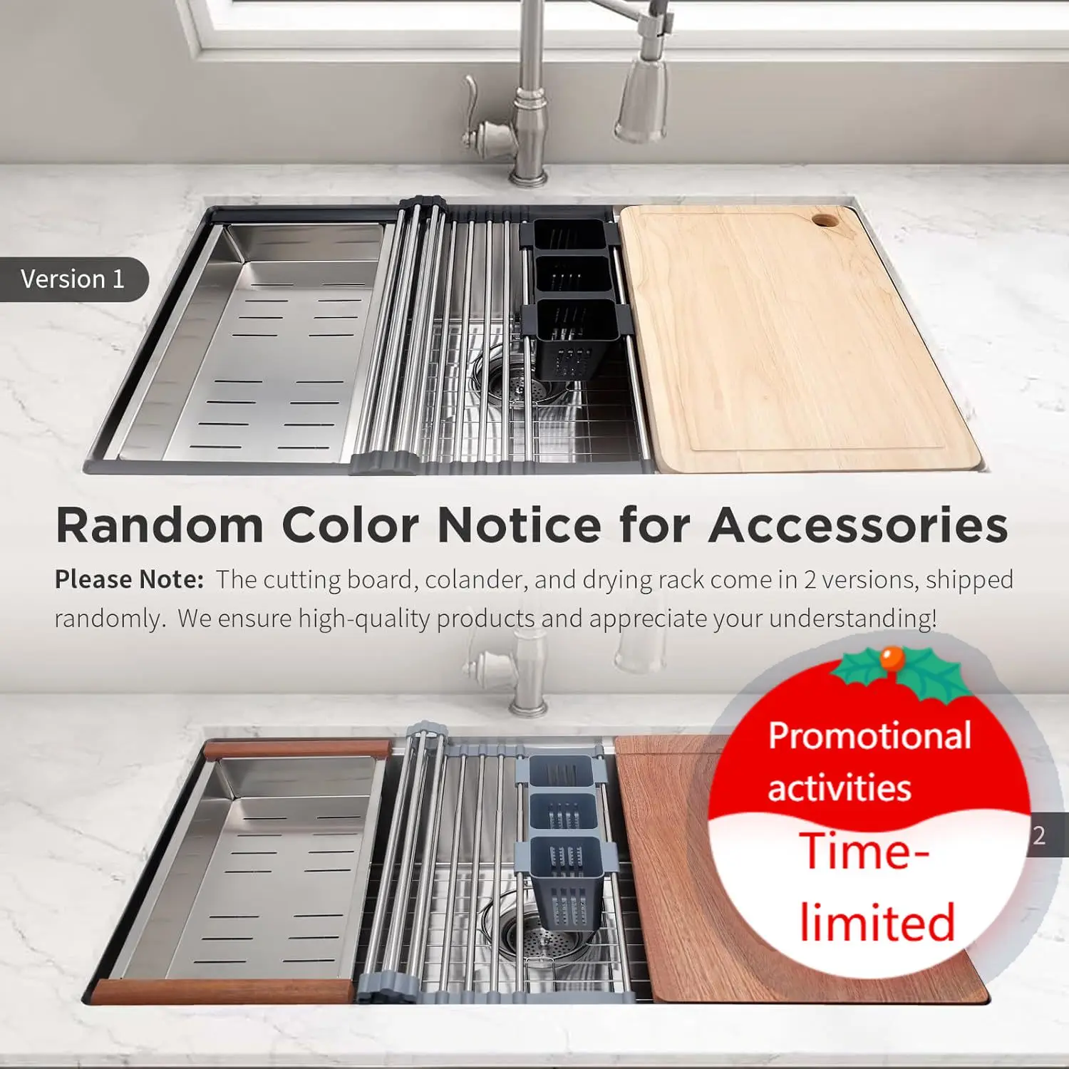 30 Inch Undermount Kitchen Sink Superior Drain Kitchen Sinks 11 Gauge (3mm) Stainless Steel, Single Bowl Integrated Ledge Multif
30 Inch Undermount Kitchen Sink Superior Drain Kitchen Sinks 11 Gauge (3mm) Stainless Steel, Single Bowl Integrated Ledge Multif