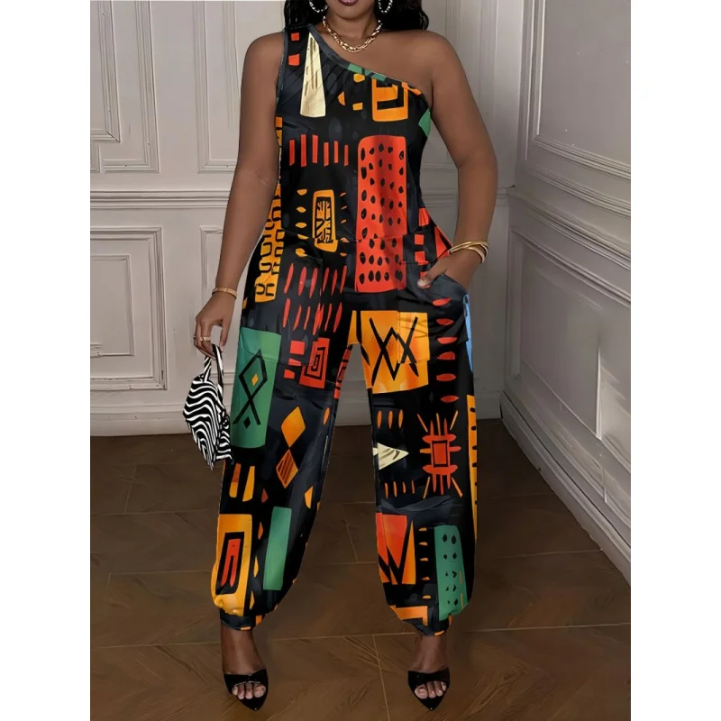 Women's Asymmetrical Shoulder Dress Jumpsuit Fashionable and Loose Fit Comfortable for Personality3DDigital Printing
Women's Asymmetrical Shoulder Dress Jumpsuit Fashionable and Loose Fit Comfortable for Personality3DDigital Printing