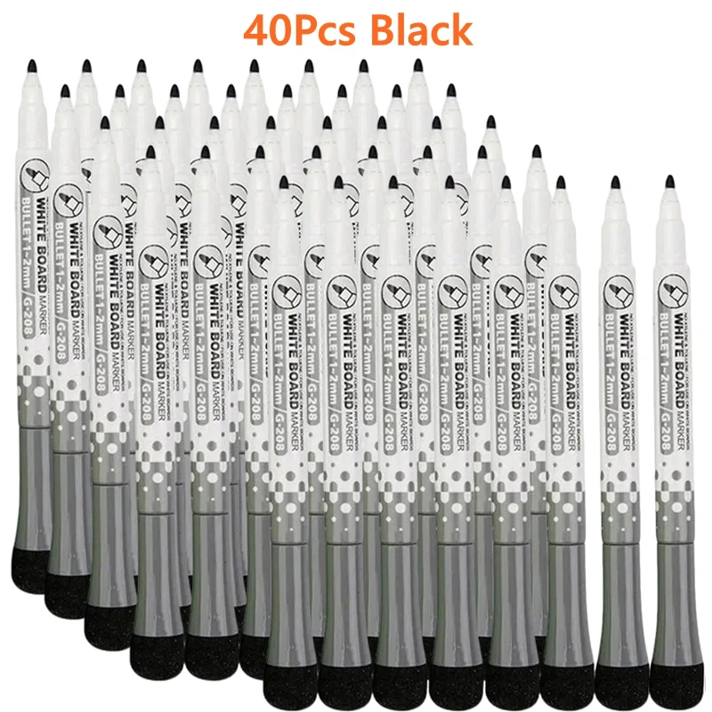 8/16/40Pcs Magnetic Black Dry Erase Markers with Eraser Cap White Board Dry Erase Markers Classroom Dry Wipe Colors Pens
8/16/40Pcs Magnetic Black Dry Erase Markers with Eraser Cap White Board Dry Erase Markers Classroom Dry Wipe Colors Pens