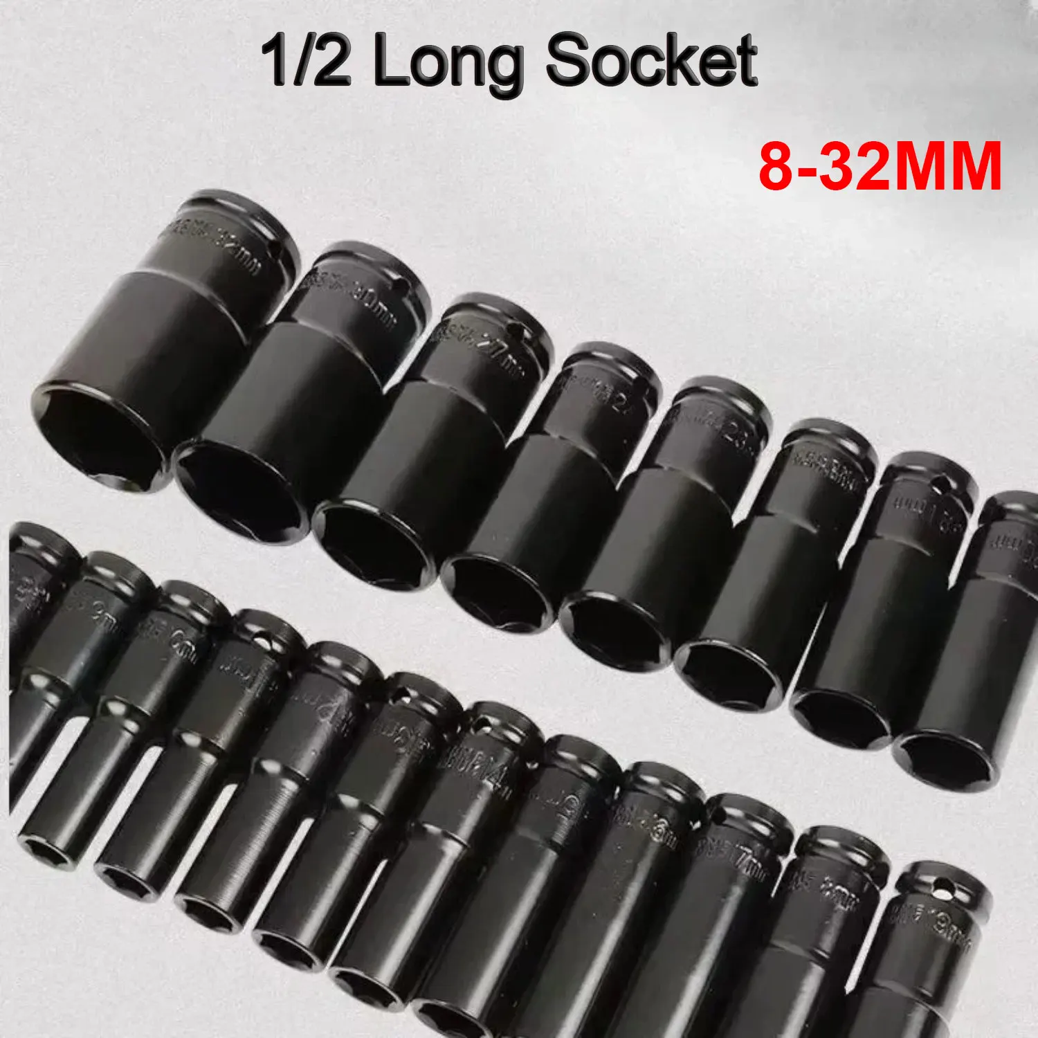 1/2 Drive Metric Impact Socket Set Heavy Duty Universal Deep Wrench for Car Repair Tools 8-32mm Long Socket
1/2 Drive Metric Impact Socket Set Heavy Duty Universal Deep Wrench for Car Repair Tools 8-32mm Long Socket