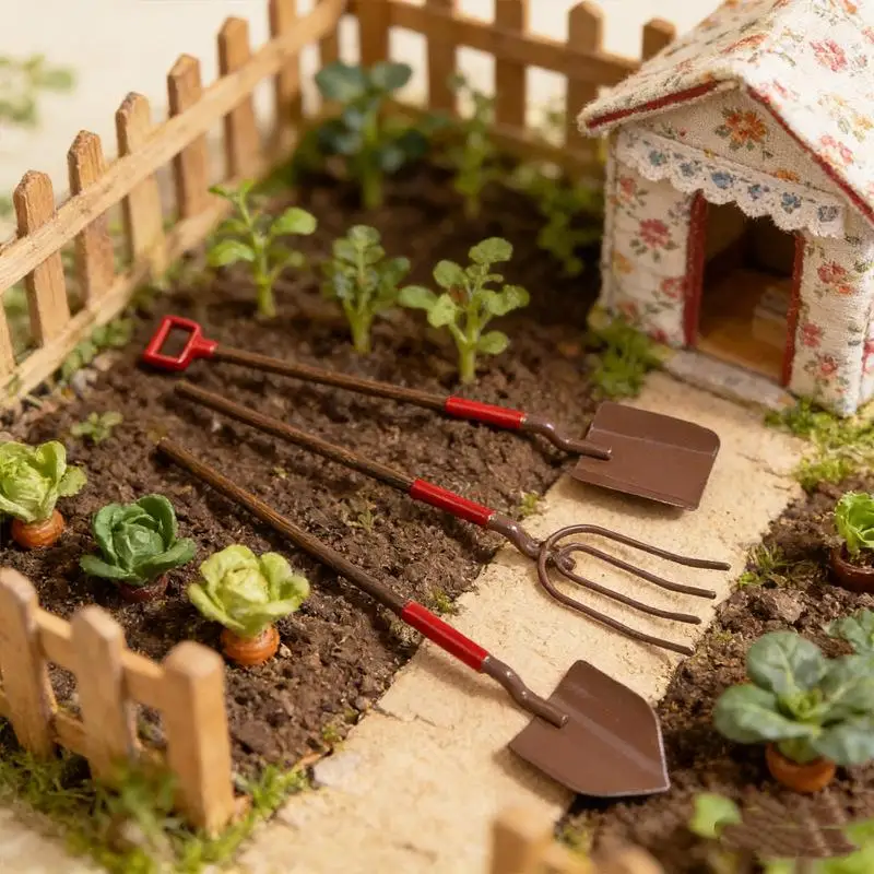 New 3Pcs Mini Metal Shovels Rakes Model 1:12 Dollhouse Gardening Tools Set DIY Micro Landscape Ornament For Miniature House
New 3Pcs Mini Metal Shovels Rakes Model 1:12 Dollhouse Gardening Tools Set DIY Micro Landscape Ornament For Miniature House