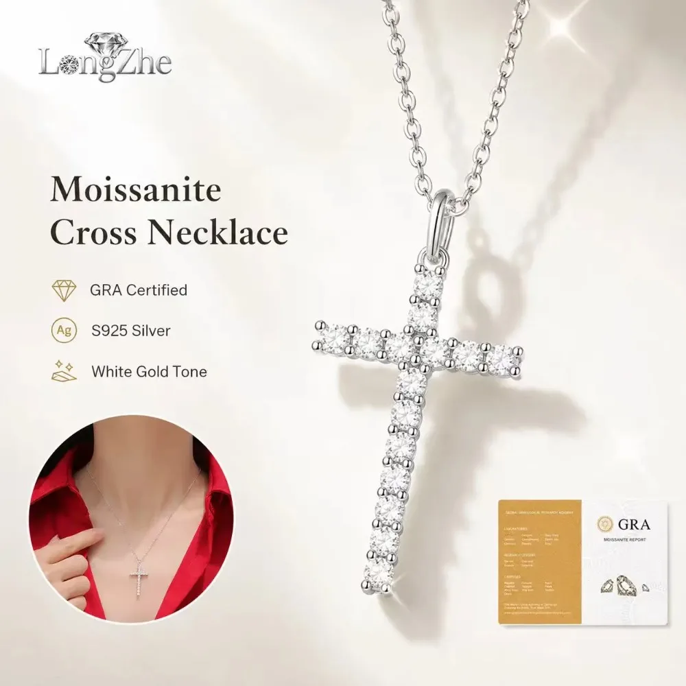 Cross Moissanite Necklace for Men Women S925 Sterling Silver Adjustable 40+5cm Bead Chain Neutral Style Faith Jewelry
Cross Moissanite Necklace for Men Women S925 Sterling Silver Adjustable 40+5cm Bead Chain Neutral Style Faith Jewelry
