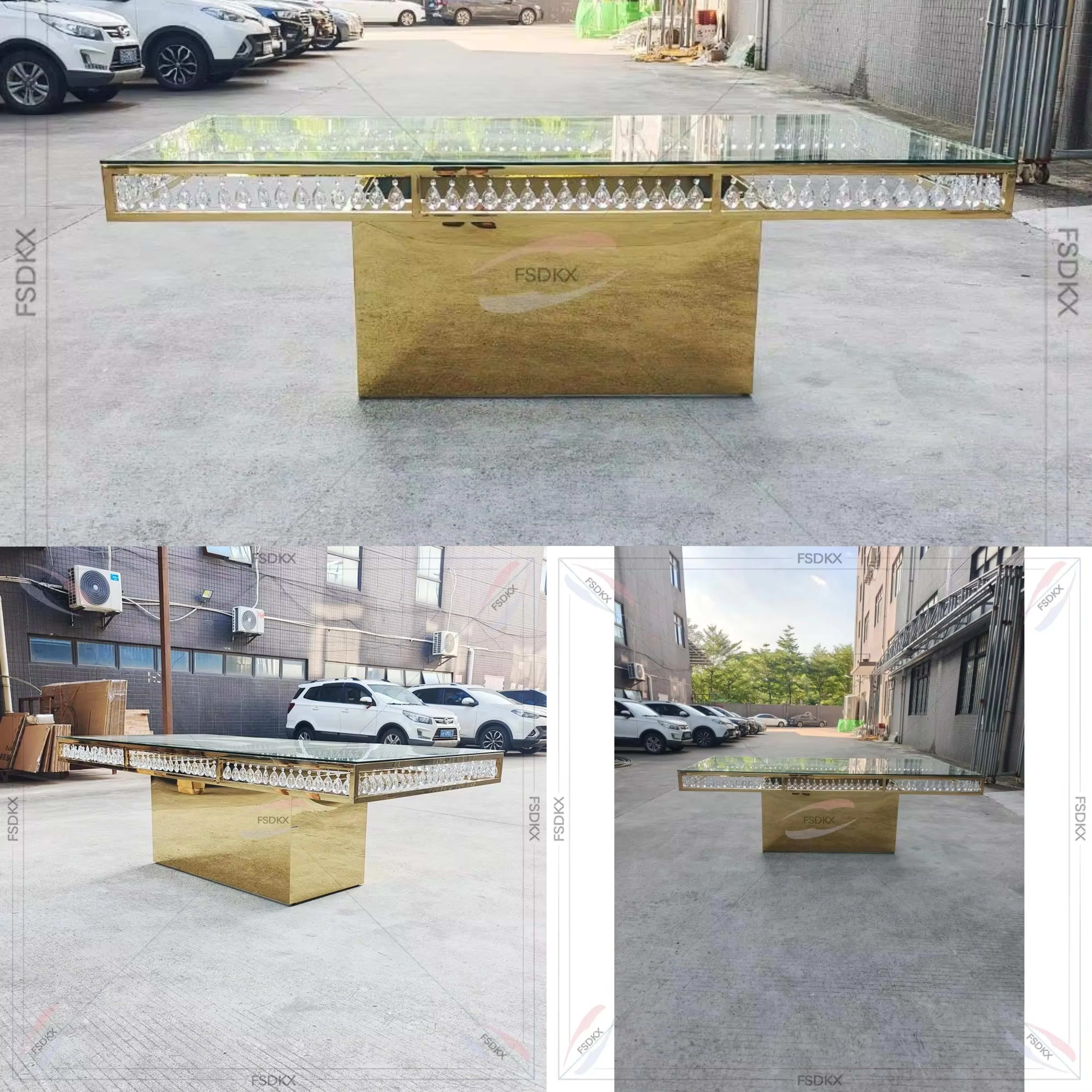 Luxury Unique Design Stainless Steel Rectangle dining table set for home hotel wedding dining room furniture
Luxury Unique Design Stainless Steel Rectangle dining table set for home hotel wedding dining room furniture