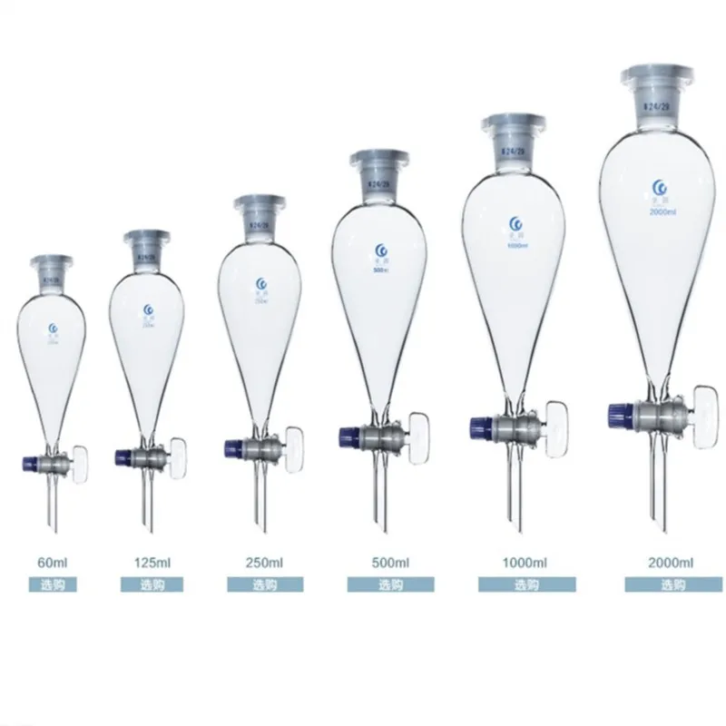 24/29 High Borosilicate Glass Pear Shaped Pyriform Separatory Funnel with glass Standard Taper Stopper Lab Supplies
24/29 High Borosilicate Glass Pear Shaped Pyriform Separatory Funnel with glass Standard Taper Stopper Lab Supplies