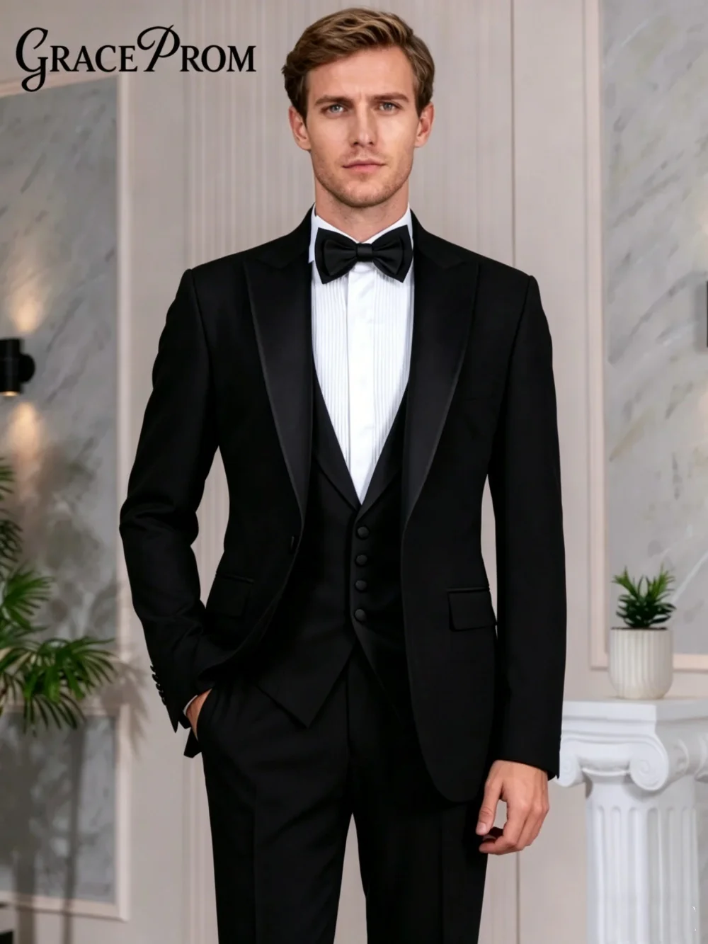 Popular Men's 3PCS Suit Jacket Vest Pants Classic Shawl Lapel Men's Suit Set Neat Slim Fit Groom Tuxedos Business Suit Meeting
Popular Men's 3PCS Suit Jacket Vest Pants Classic Shawl Lapel Men's Suit Set Neat Slim Fit Groom Tuxedos Business Suit Meeting