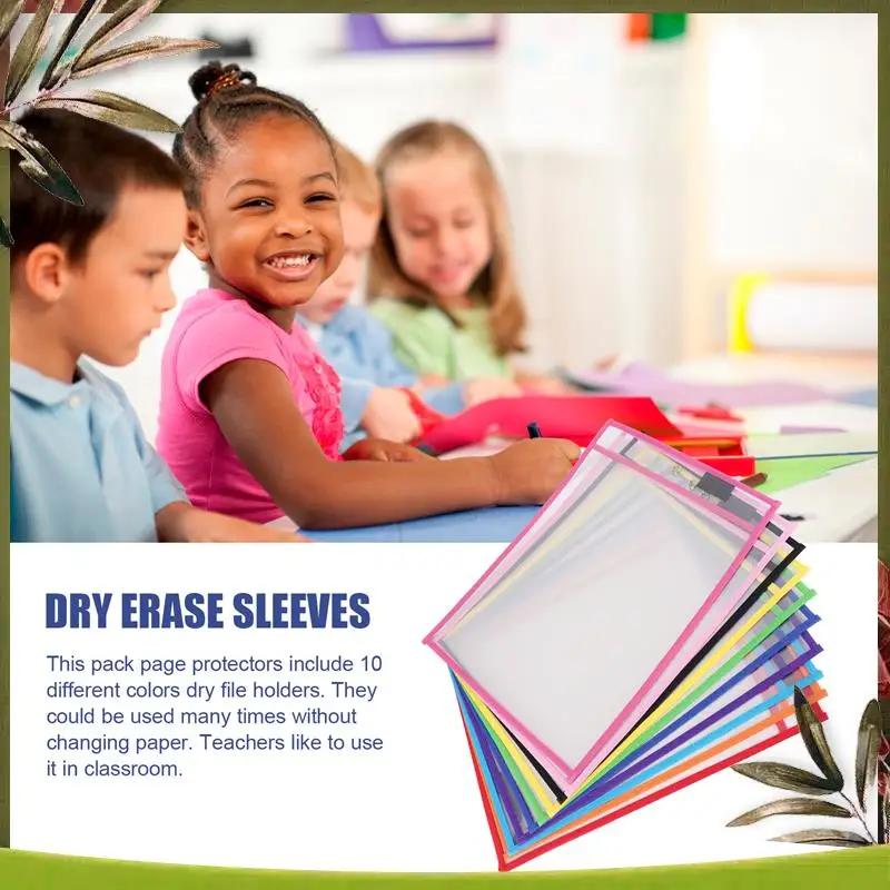 New-Dry Erase Pockets Sleeves, (10 Pack) A4 Paper Job Ticket Holders, Reusable Dry Erase Sheets For Classroom Worksheets
New-Dry Erase Pockets Sleeves, (10 Pack) A4 Paper Job Ticket Holders, Reusable Dry Erase Sheets For Classroom Worksheets