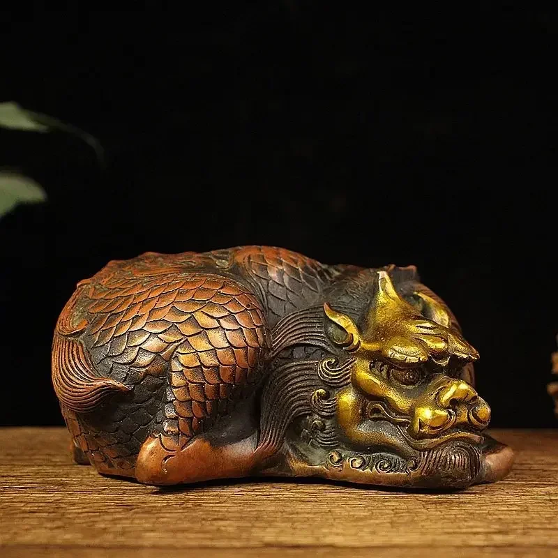 Lucky Feng Shui Antique Pure Copper Unicorn Ornaments Indoor Living Room Desktop Craft Decor
Lucky Feng Shui Antique Pure Copper Unicorn Ornaments Indoor Living Room Desktop Craft Decor