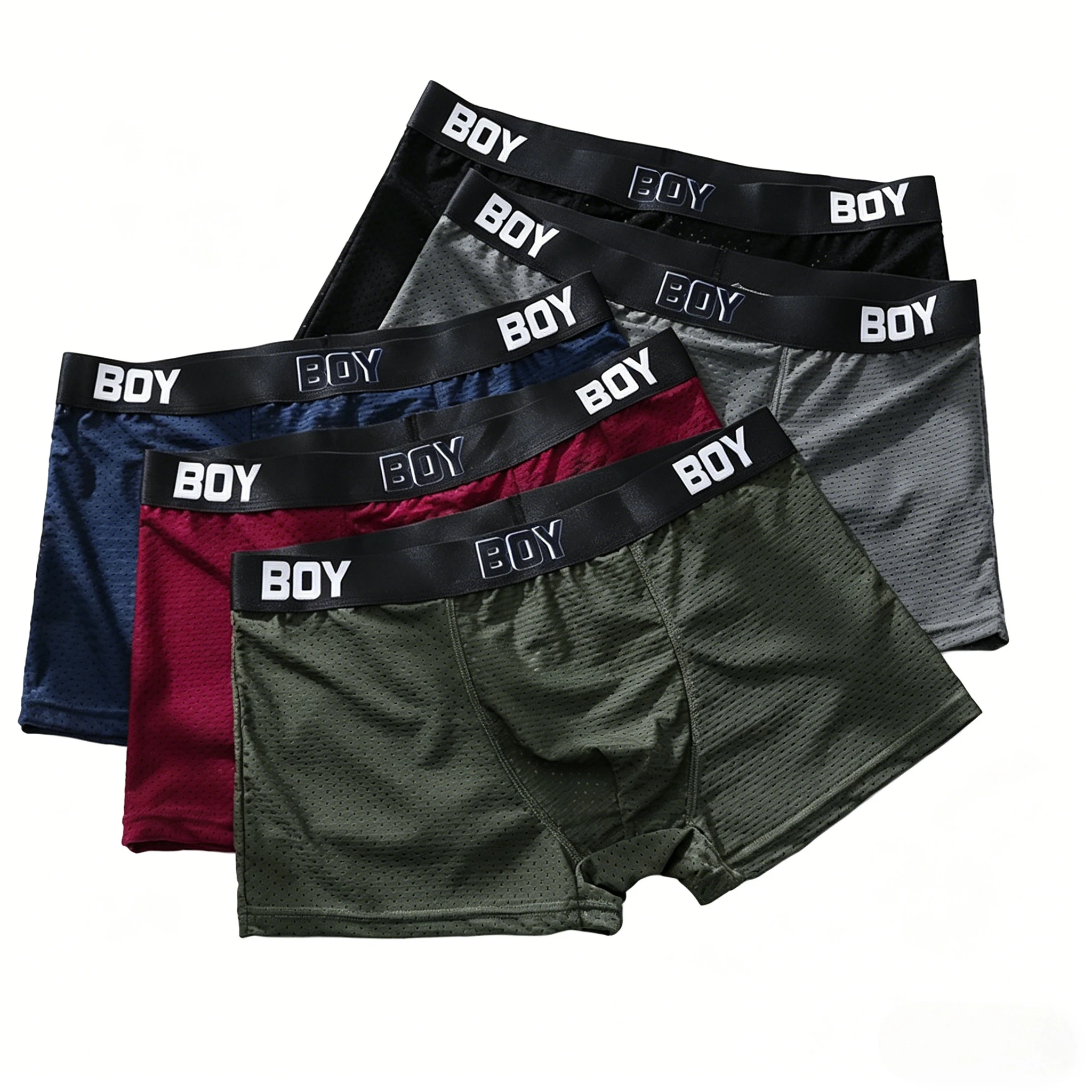 Men's Mesh Boxer Briefs - Breathable Quick-Dry Underwear with Logo Waistband Youth Fashion U Convex Pouch Boxy Underpants Trunks
Men's Mesh Boxer Briefs - Breathable Quick-Dry Underwear with Logo Waistband Youth Fashion U Convex Pouch Boxy Underpants Trunks