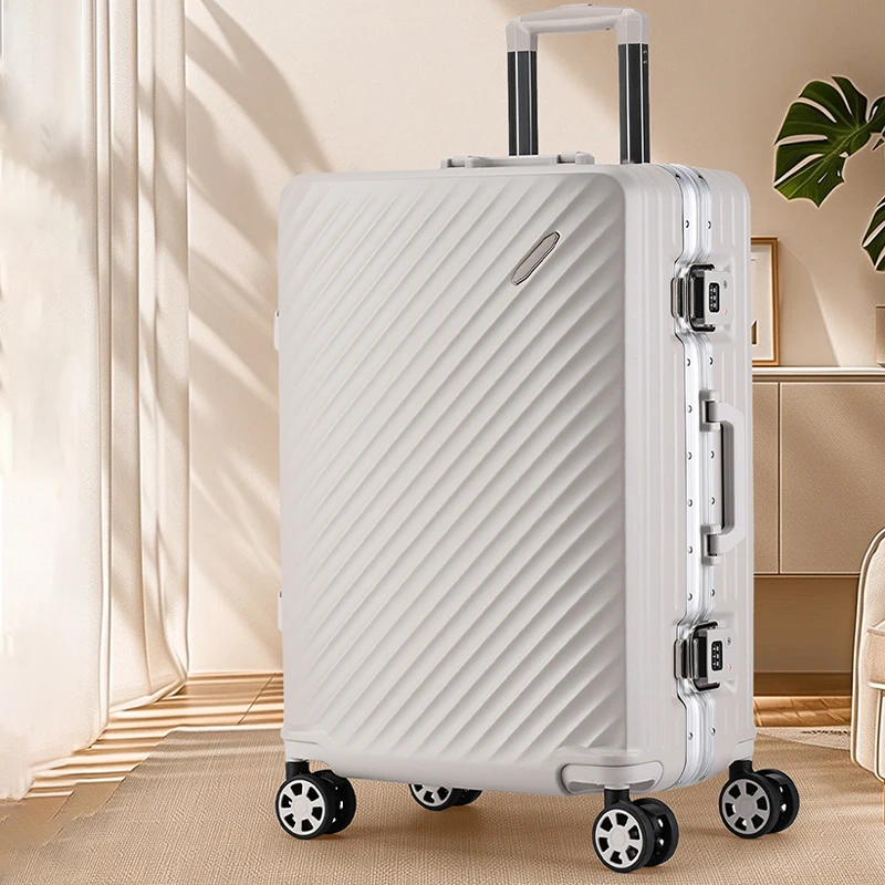 Дорожные чемоданы Чемодан с замком из алюминиевой рамы, 20-26 дюймов, ручная кладь большой вместимости, тормозные колеса, тележка для багажа
Дорожные чемоданы Чемодан с замком из алюминиевой рамы, 20-26 дюймов, ручная кладь большой вместимости, тормозные колеса, тележка для багажа