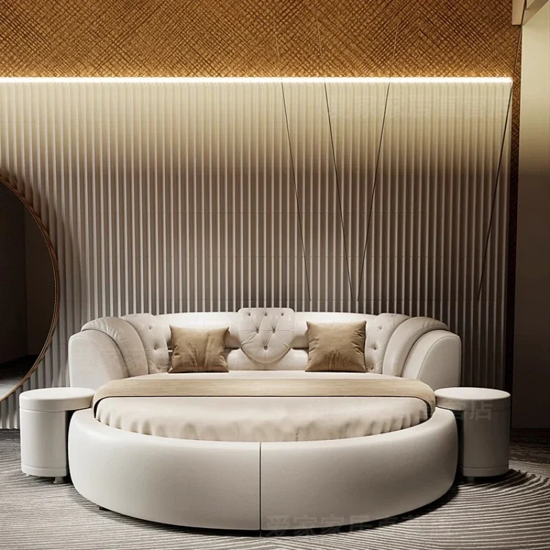 Minimalist Round Bed Double Modern Simple Princess Sleeping High Quality Bed Unique Light Postmodern Beliche Salon Furniture
Minimalist Round Bed Double Modern Simple Princess Sleeping High Quality Bed Unique Light Postmodern Beliche Salon Furniture