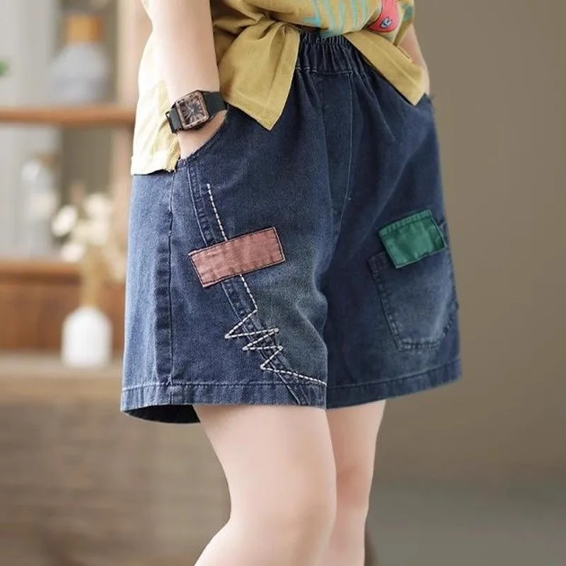 New Summer Thin and Casual Harlen Hot Pants with Elastic High-waisted Patchwork Fabric Denim Shorts for Women Are Fashionable
New Summer Thin and Casual Harlen Hot Pants with Elastic High-waisted Patchwork Fabric Denim Shorts for Women Are Fashionable