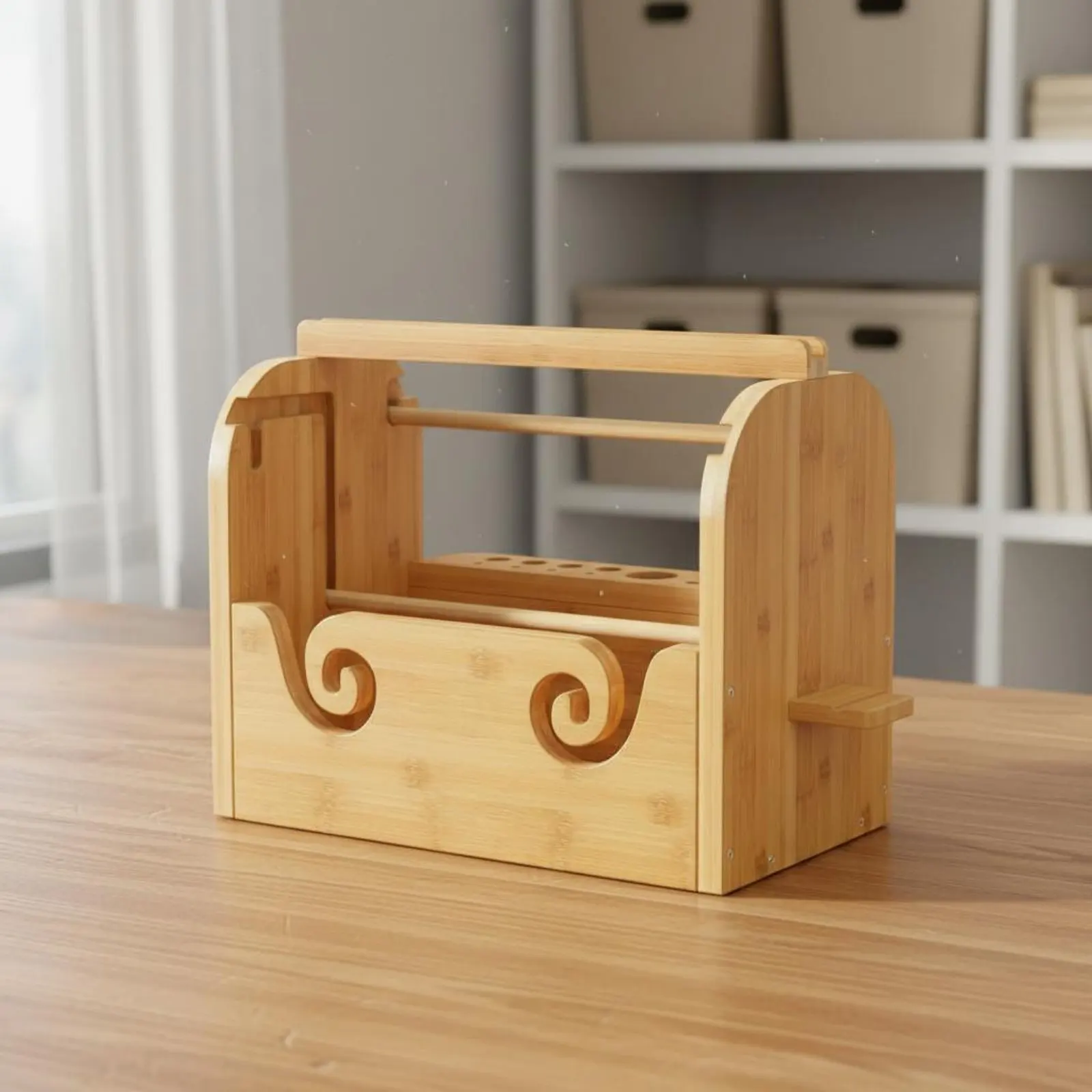 Yarn Stand with Phone Slot Natural Wood Wooden Yarn Holder Easy to Use Space-Saving for Crocheters, Tabletop, Craft Room
Yarn Stand with Phone Slot Natural Wood Wooden Yarn Holder Easy to Use Space-Saving for Crocheters, Tabletop, Craft Room