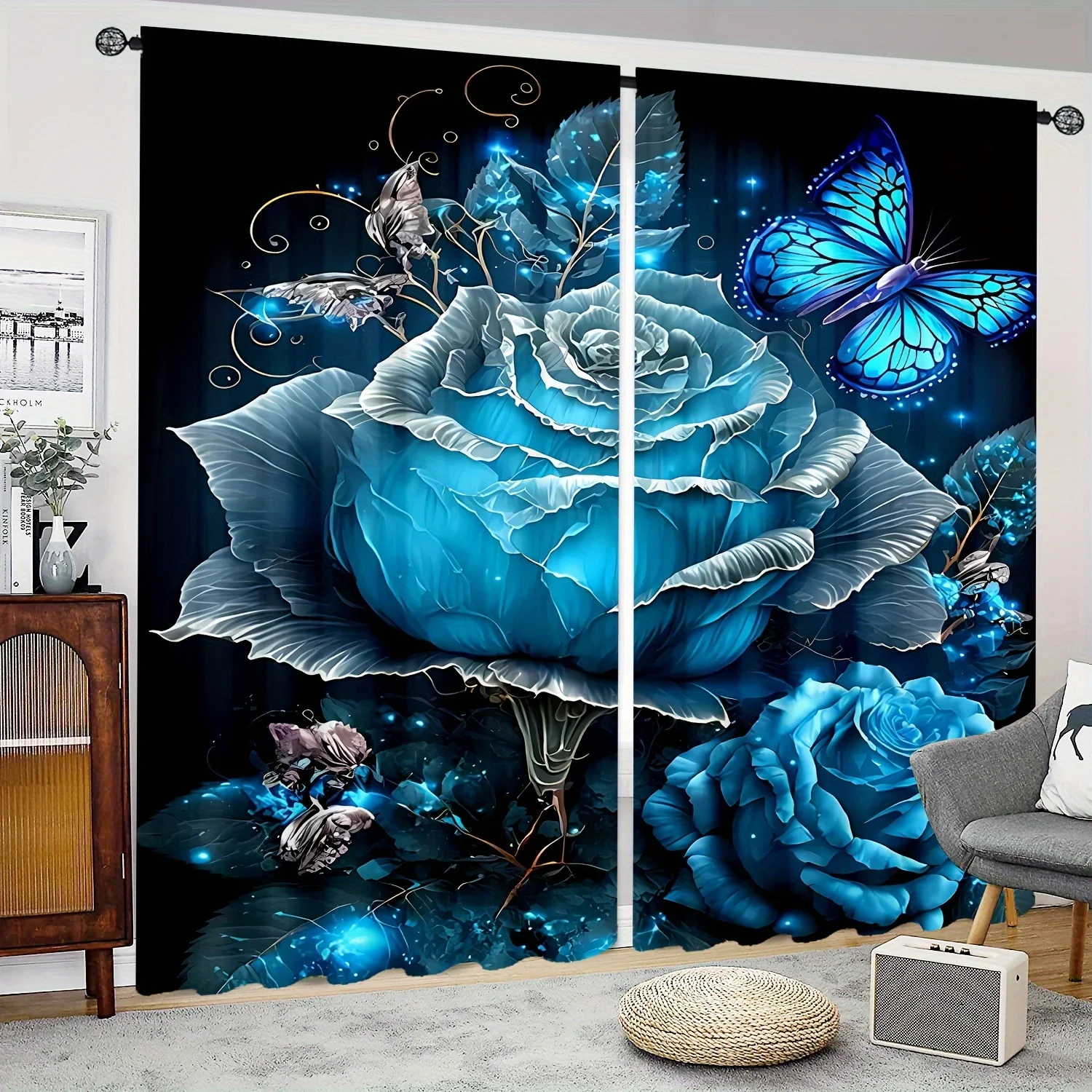 2pcs Dreamy Blue Butterfly and Floral Print Sheer Curtains – Rod Pocket Design for Living Room Bedroom and Study Decor
2pcs Dreamy Blue Butterfly and Floral Print Sheer Curtains – Rod Pocket Design for Living Room Bedroom and Study Decor