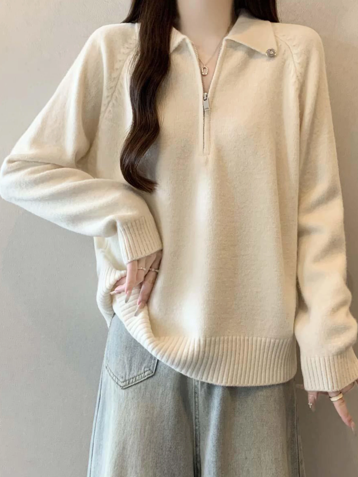 Корейский вязаный свитер на молнии для женщин, осенне-зимний, больших размеров, утягивающий, базовый слой, топ
Корейский вязаный свитер на молнии для женщин, осенне-зимний, больших размеров, утягивающий, базовый слой, топ