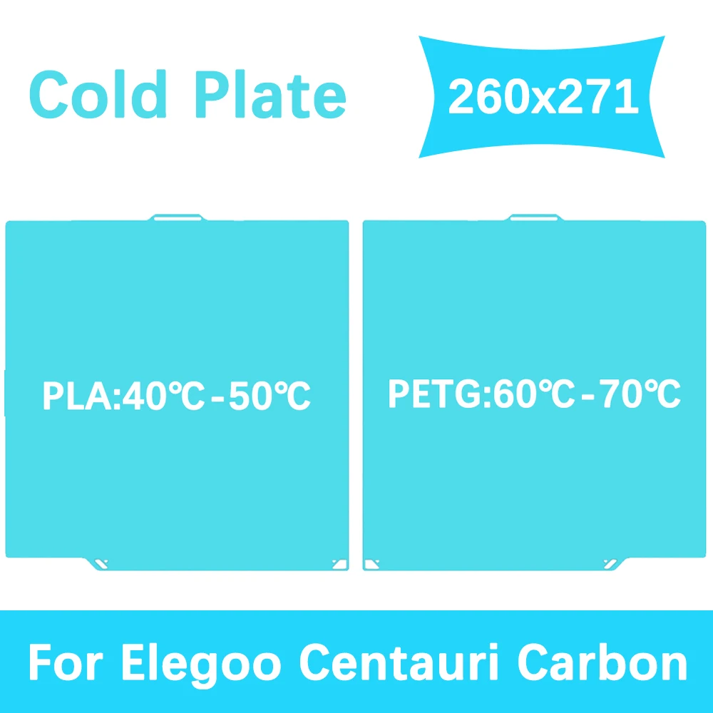 Glacier Cold Plate For Elegoo Centauri Carbon Hotbed Spring Steel Sheet 260x271mm High Viscosity Two Sided Printing Build Plate
Glacier Cold Plate For Elegoo Centauri Carbon Hotbed Spring Steel Sheet 260x271mm High Viscosity Two Sided Printing Build Plate