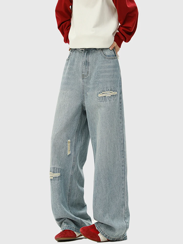 Мужские джинсы в американском ретро-стиле, рваные, с лоскутной отделкой, свободные, прямые, широкие штанины, молодежные, модные, в уличном стиле
Мужские джинсы в американском ретро-стиле, рваные, с лоскутной отделкой, свободные, прямые, широкие штанины, молодежные, модные, в уличном стиле