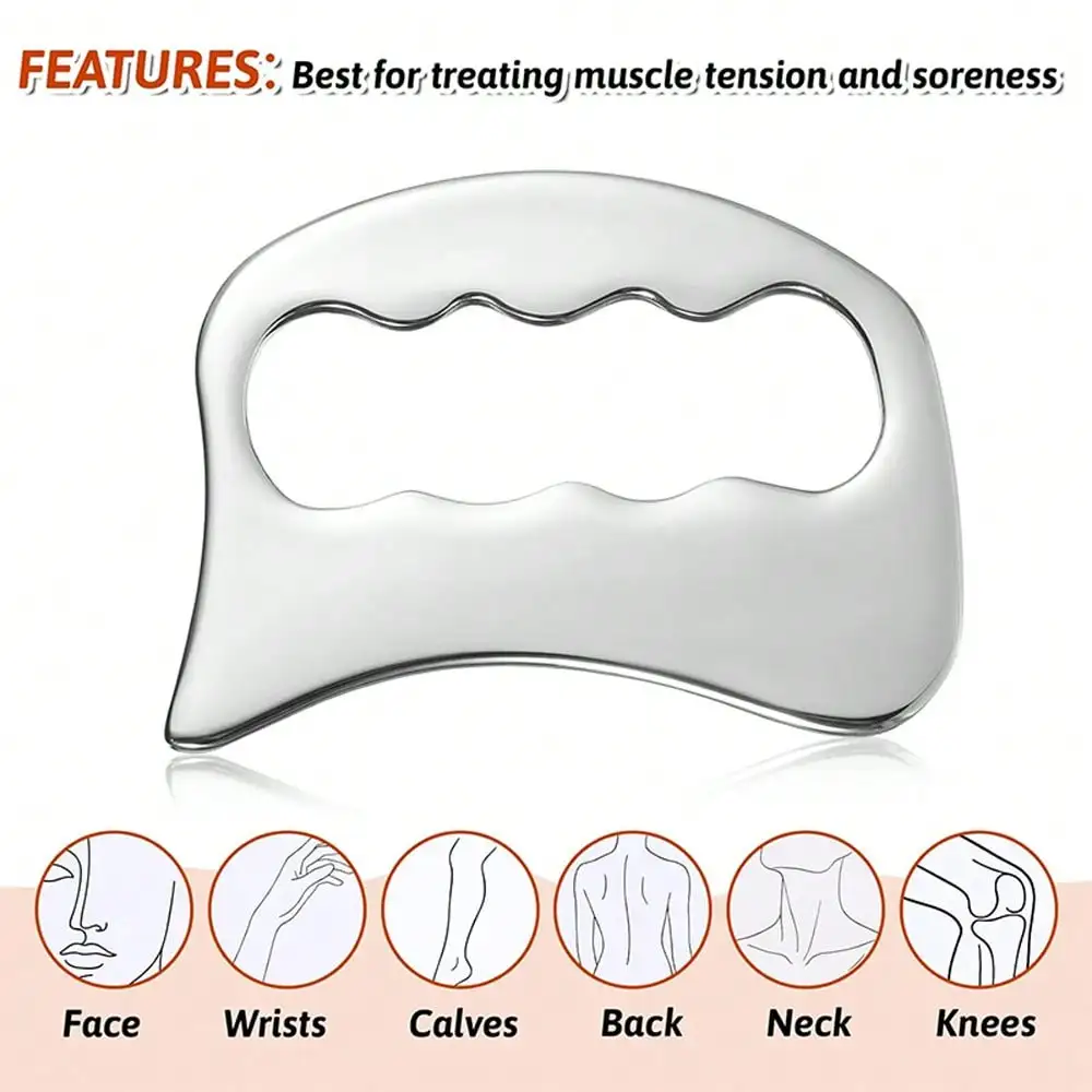Stainless Steel Gua Sha Massage Tool - Muscle Scraping Gua Sha Knife - Soft Tissue Mobilization, Large Size Gua Sha Massager For Back, Legs, Arms Body Massager Massage Roller Lymphatic Massage
Stainless Steel Gua Sha Massage Tool - Muscle Scraping Gua Sha Knife - Soft Tissue Mobilization, Large Size Gua Sha Massager For Back, Legs, Arms Body Massager Massage Roller Lymphatic Massage