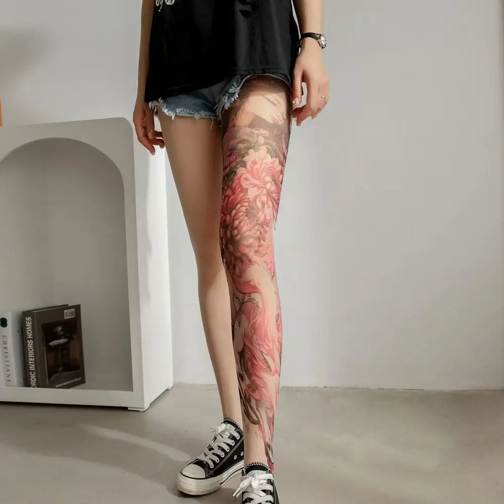 Fashion Sexy Printed Women's Tights Stockings Perspective Fake Tattoo Peony Pantyhose Mesh Leggings Nylon Socks Summer
Fashion Sexy Printed Women's Tights Stockings Perspective Fake Tattoo Peony Pantyhose Mesh Leggings Nylon Socks Summer