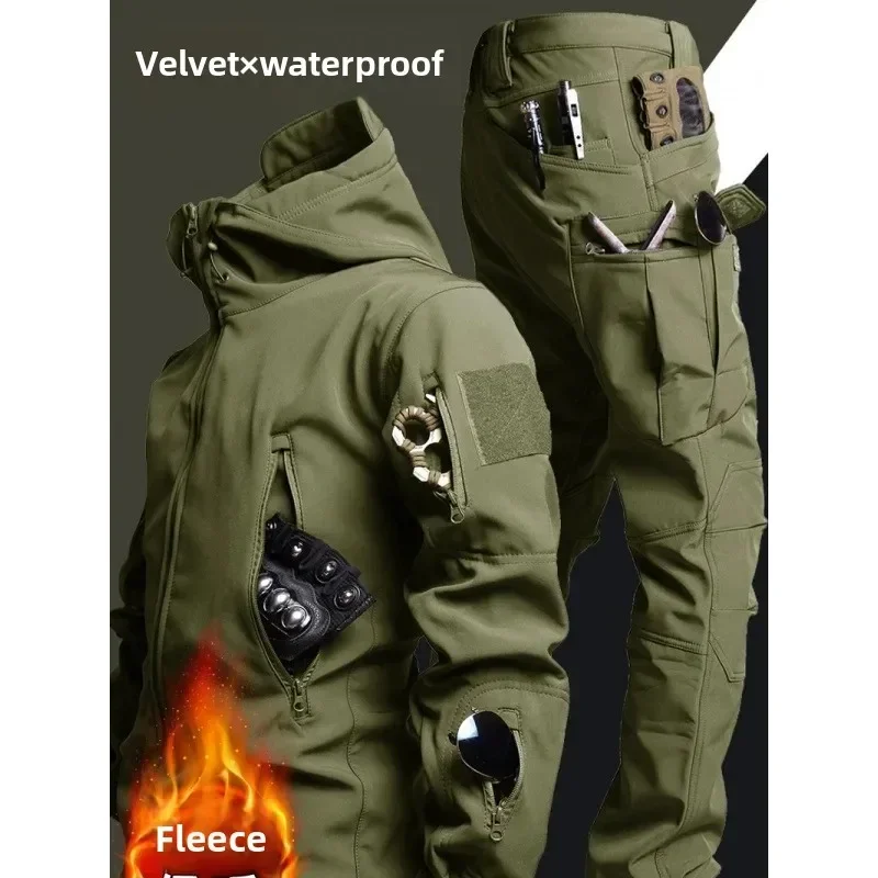 6XL Thicken Warm Set Winter Multi Pocket Hooded Tactical Jacket+Waterproof X7 Combat Pant 2-piece Outdoor Windbreak Train Suit
6XL Thicken Warm Set Winter Multi Pocket Hooded Tactical Jacket+Waterproof X7 Combat Pant 2-piece Outdoor Windbreak Train Suit