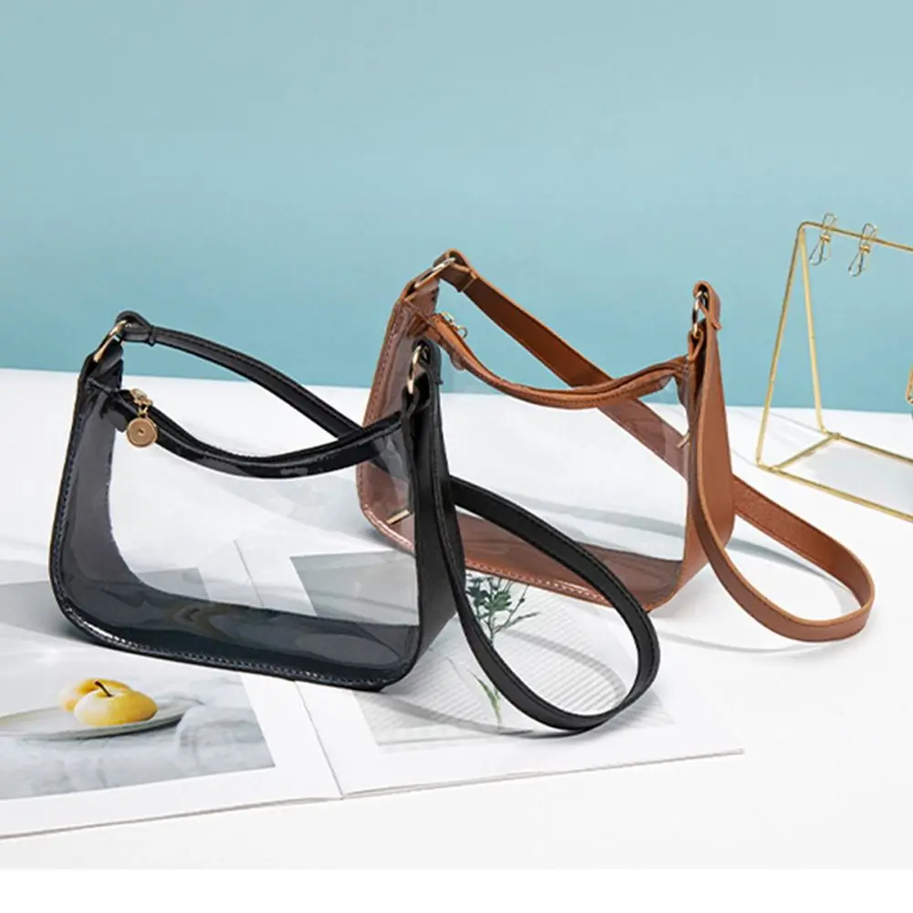 Fashion PVC Transparent Shoulder Bag Small Candy Color Underarm Bag Zipper Handbag Women Girls
Fashion PVC Transparent Shoulder Bag Small Candy Color Underarm Bag Zipper Handbag Women Girls