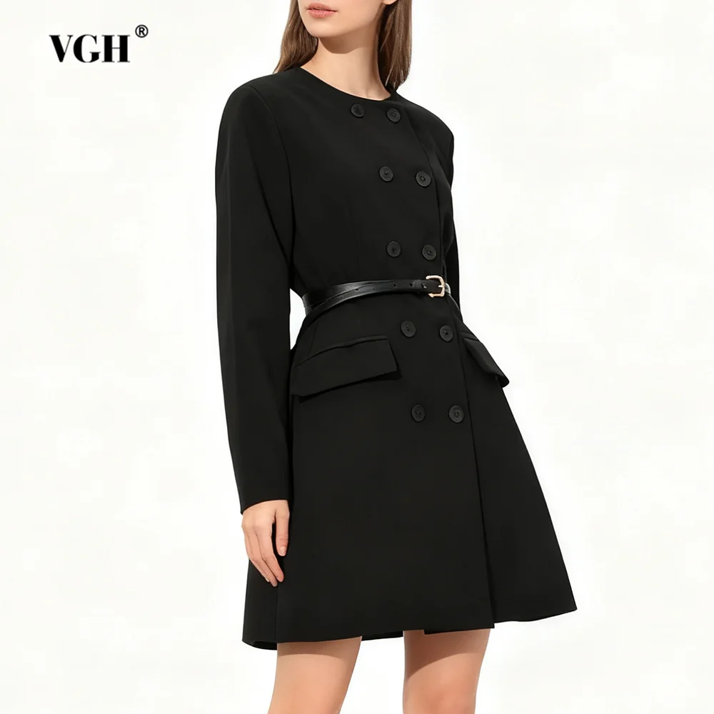 VGH дизайнерские двубортные однотонные утягивающие куртки для женщин с круглым вырезом и длинным рукавом, осенняя повседневная куртка, женский модный стиль
VGH дизайнерские двубортные однотонные утягивающие куртки для женщин с круглым вырезом и длинным рукавом, осенняя повседневная куртка, женский модный стиль