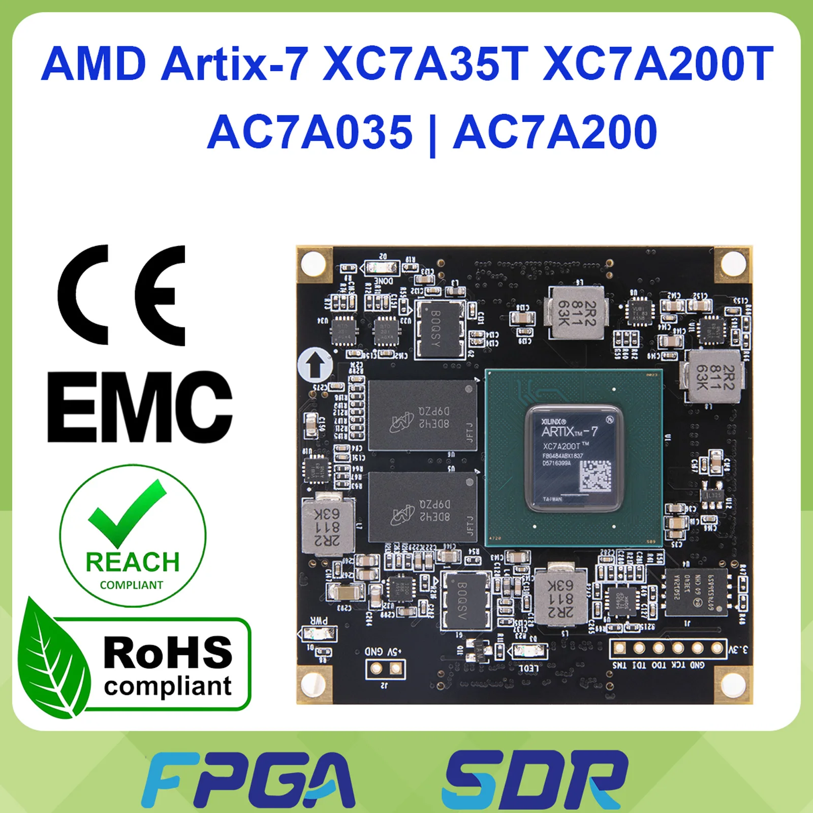 ALINX AC7A035 AC7A200 AMD Xilinx Artix-7 XC7A35T XC7A200T A7 35T 200T FPGA SOM System on Module Industrial Grade
ALINX AC7A035 AC7A200 AMD Xilinx Artix-7 XC7A35T XC7A200T A7 35T 200T FPGA SOM System on Module Industrial Grade