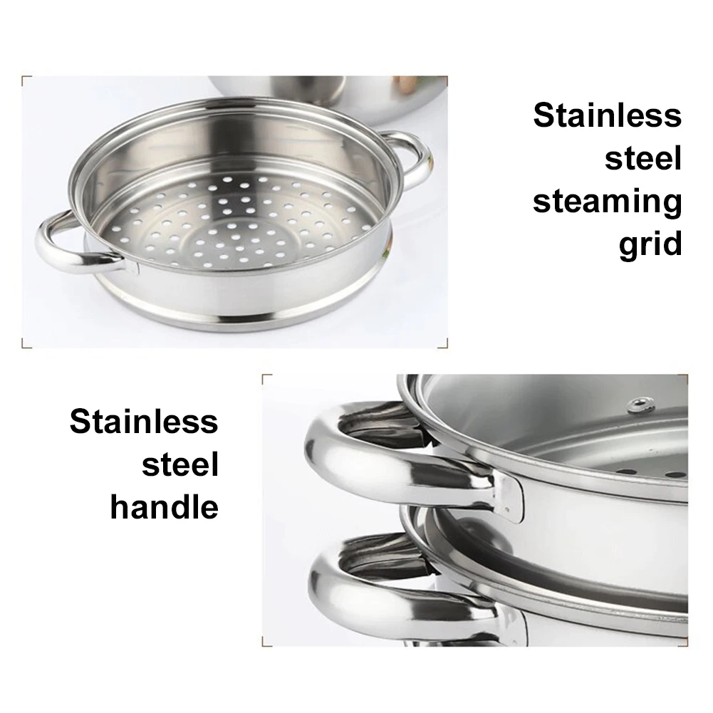 3 Tier Steamer Pot for Cooking with Lid Stainless Steel Steamer Cooker Multipurpose Food Steamer for Vegetables Seafood Soup
3 Tier Steamer Pot for Cooking with Lid Stainless Steel Steamer Cooker Multipurpose Food Steamer for Vegetables Seafood Soup