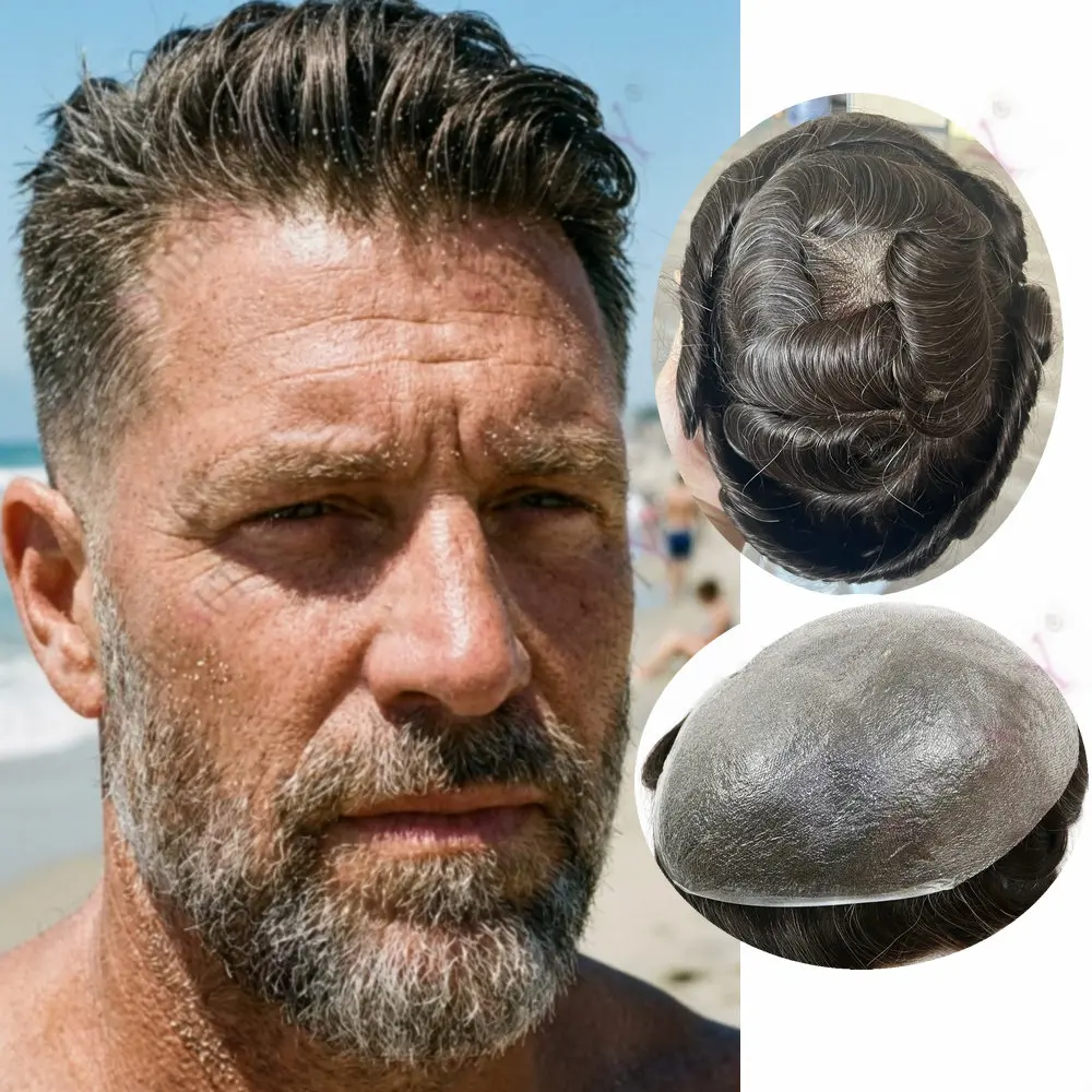 Realistic 80Density Light Weight0.02mm VLoop Super Ultra Thin Skin Grey#220Men's Toupee Invisible Hairline Human Hair Prosthesis
Realistic 80Density Light Weight0.02mm VLoop Super Ultra Thin Skin Grey#220Men's Toupee Invisible Hairline Human Hair Prosthesis
