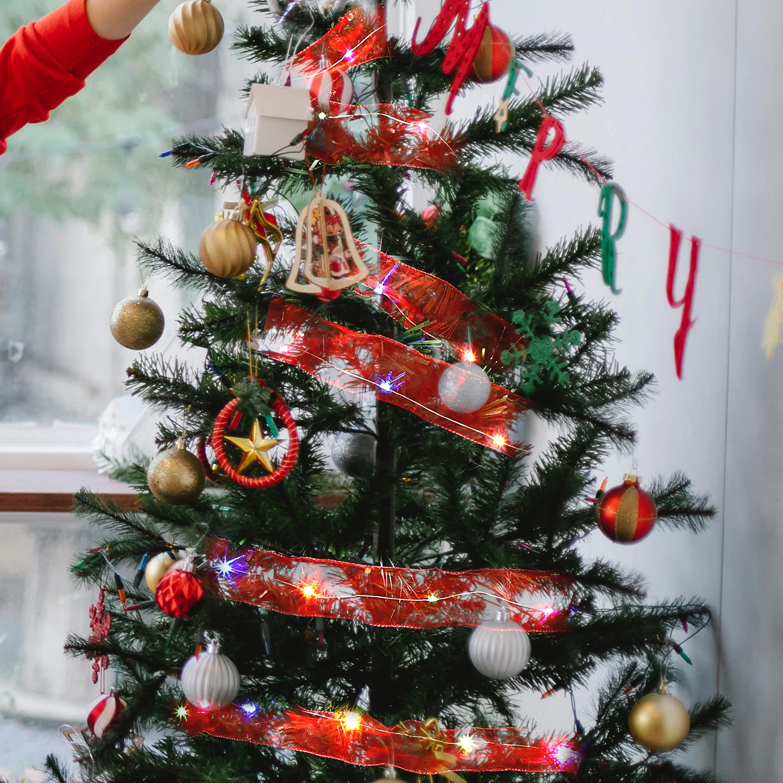 Xmas Ribbon String Lights Double Layer for Tree Party Decorations Holiday Xmas String Light Festival Lighting
Xmas Ribbon String Lights Double Layer for Tree Party Decorations Holiday Xmas String Light Festival Lighting