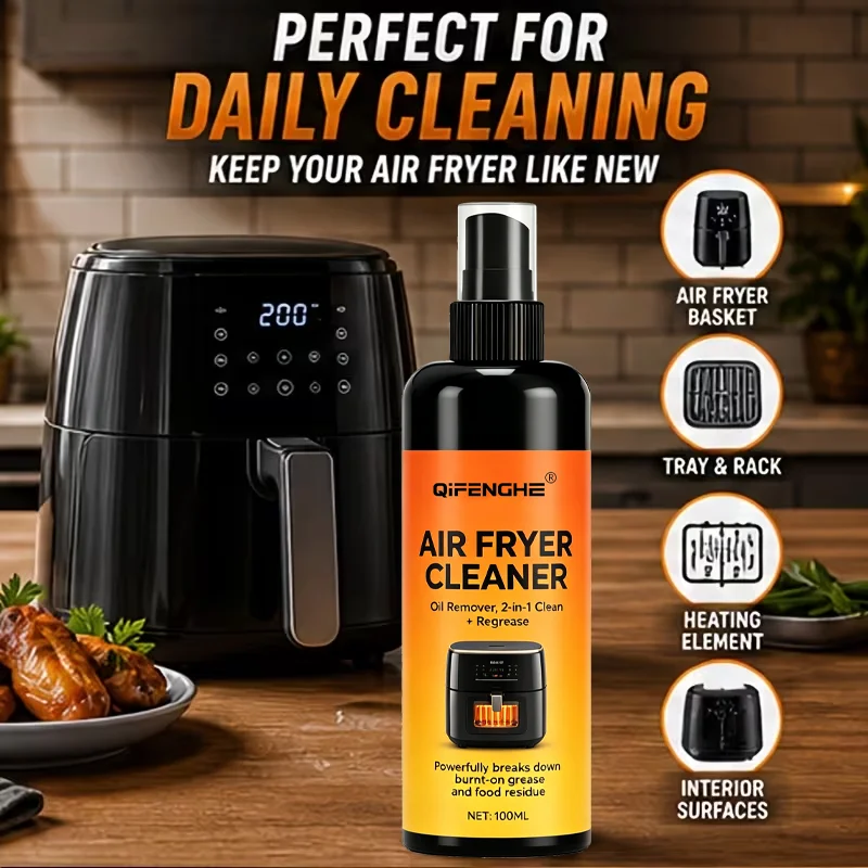 Air Fryer Cleaner, Powerful Grease & Grime Remover, No Soaking Needed, For Air Fryer Baskets, Trays, Ovens & Kitchen Appliances
Air Fryer Cleaner, Powerful Grease & Grime Remover, No Soaking Needed, For Air Fryer Baskets, Trays, Ovens & Kitchen Appliances