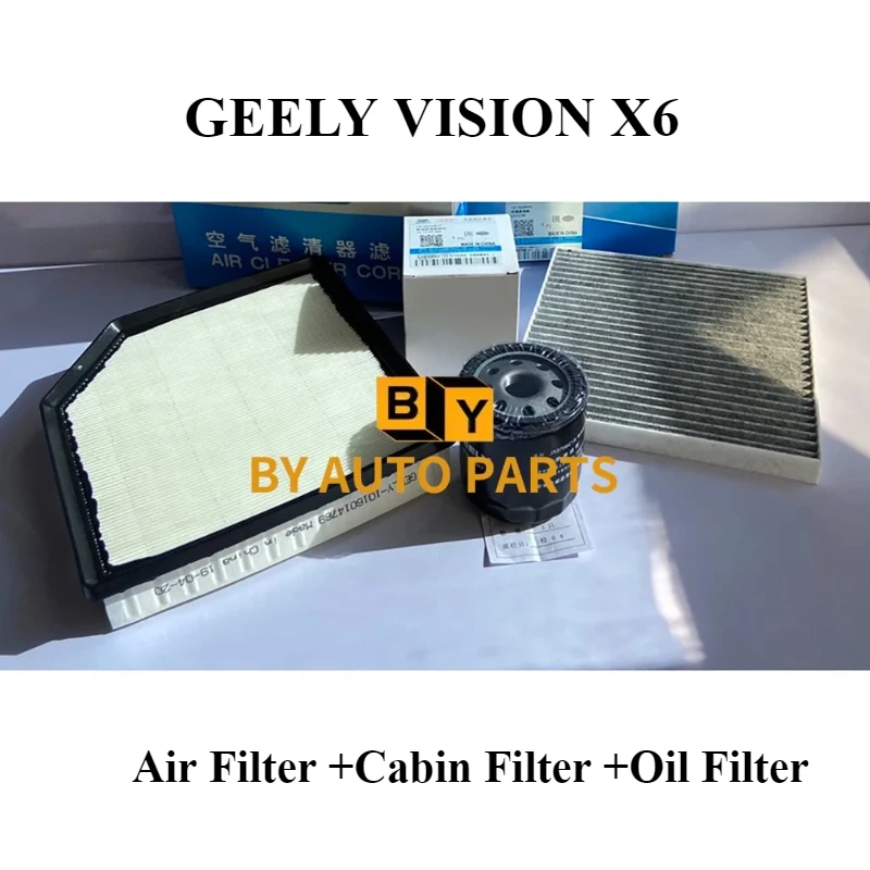 GEELY VISION X6 Air Filter +Cabin Filter +Oil Filter 1Set Auto Original Accessories
GEELY VISION X6 Air Filter +Cabin Filter +Oil Filter 1Set Auto Original Accessories