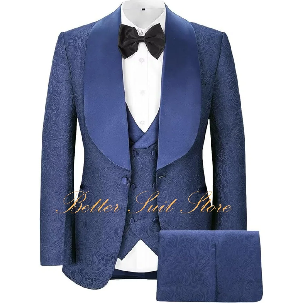 Formal Men's 3 Piece Suit Slim Fit Shawl Lapel Jacquard Floral Tuxedo Wedding Prom Suits for Men
Formal Men's 3 Piece Suit Slim Fit Shawl Lapel Jacquard Floral Tuxedo Wedding Prom Suits for Men
