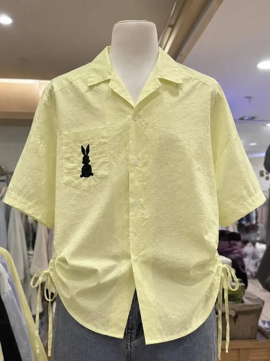 Ladies' Casual Embroidered Drawstring Shirt Loose Fit Short Style Summer New Fashionable Top Women's Clothing
Ladies' Casual Embroidered Drawstring Shirt Loose Fit Short Style Summer New Fashionable Top Women's Clothing