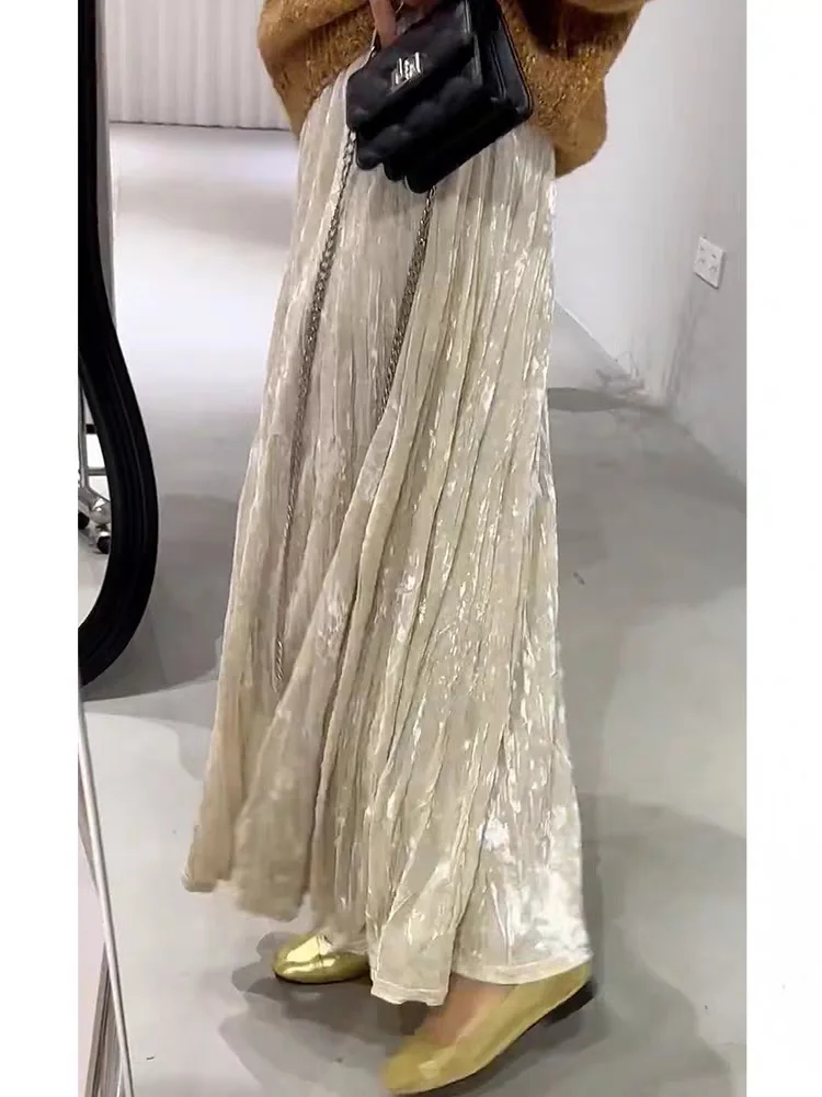 High Waist Velvet A-Line Skirt Women's Autumn New Style Commute Folded CHAO Level Recommended Slimming Mid-Length
High Waist Velvet A-Line Skirt Women's Autumn New Style Commute Folded CHAO Level Recommended Slimming Mid-Length