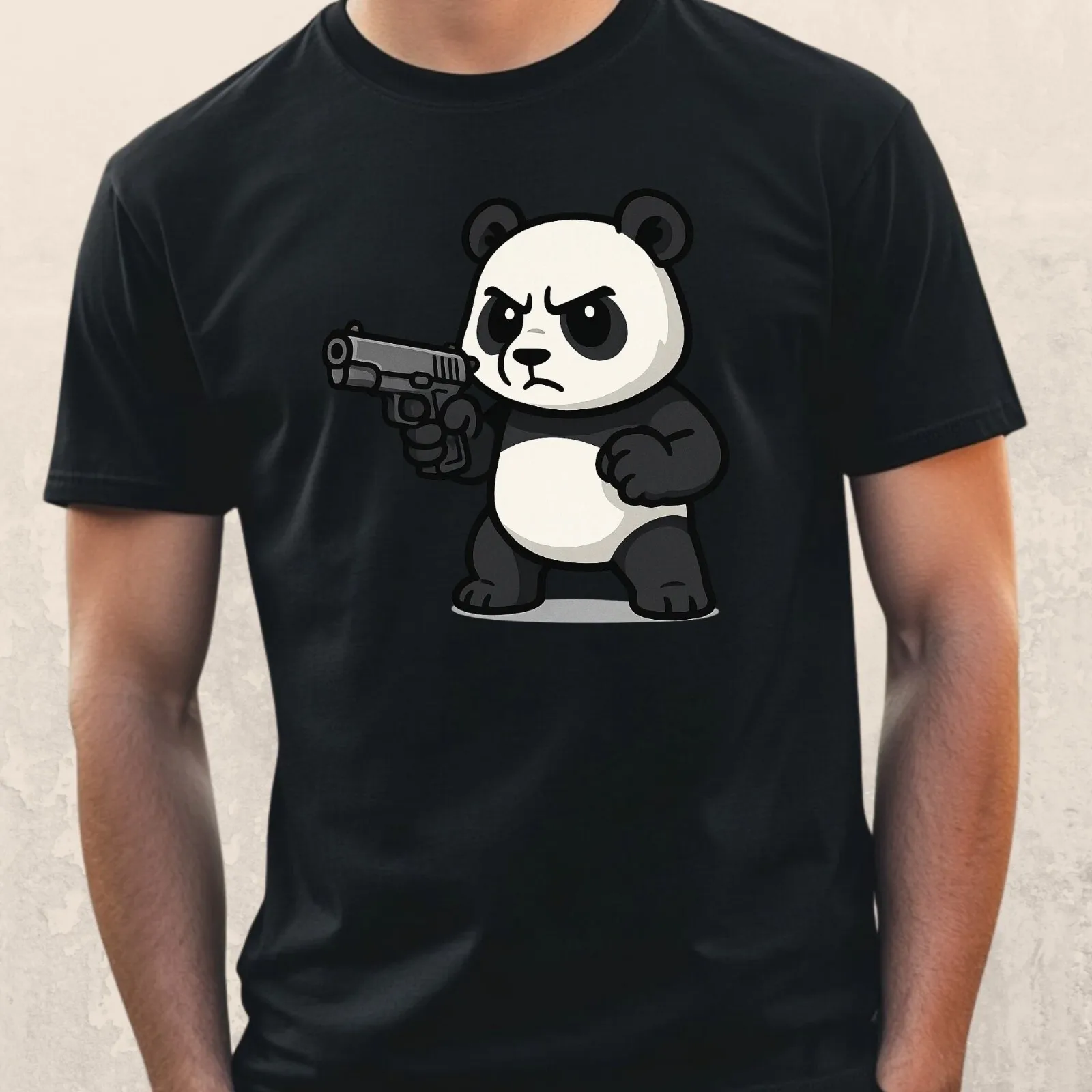 Panda pistol pattern men's t-shirt - punk retro funny - suitable for both men and women - short sleeve fashionable clothing
Panda pistol pattern men's t-shirt - punk retro funny - suitable for both men and women - short sleeve fashionable clothing