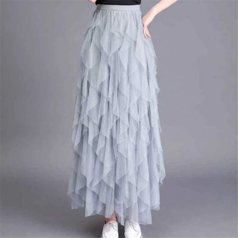 2024 Korean Fashion Female Elastic High Waist Tulle Mesh Irregular Tutu Skirt Spring Autumn Summer Women Party Long Midi Skirt
2024 Korean Fashion Female Elastic High Waist Tulle Mesh Irregular Tutu Skirt Spring Autumn Summer Women Party Long Midi Skirt