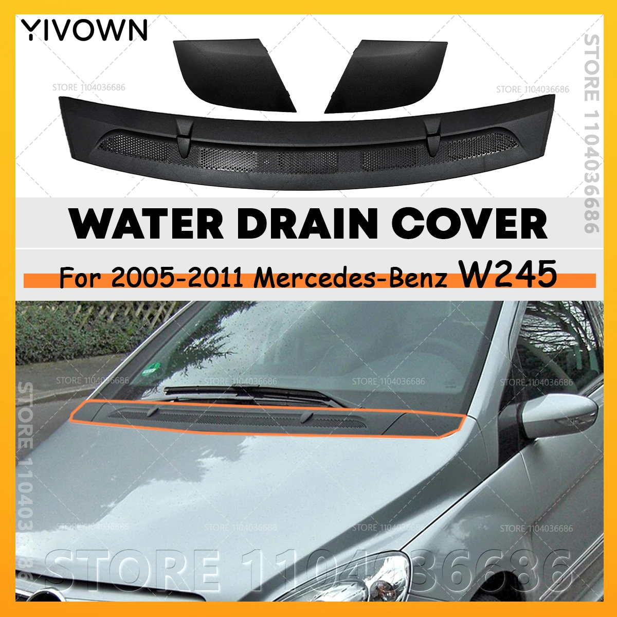 For 2005-2011 W245 Mercedes Benz B Class B180 B200 Front Water Drain Cover Hood Grille Drain 1698300275 1698300375 1698360018
For 2005-2011 W245 Mercedes Benz B Class B180 B200 Front Water Drain Cover Hood Grille Drain 1698300275 1698300375 1698360018
