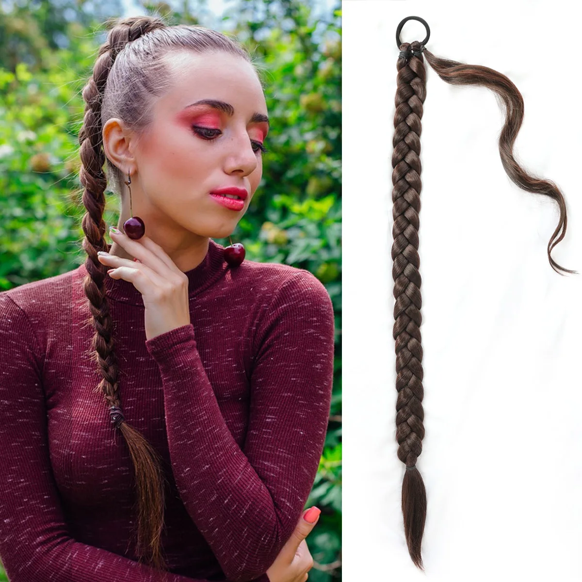 1 Piece Long Braided Ponytail Extension, Brown, Blonde Synthetic Wrap Around Ponytail with Braid, Natural Looking for Daily Wear
1 Piece Long Braided Ponytail Extension, Brown, Blonde Synthetic Wrap Around Ponytail with Braid, Natural Looking for Daily Wear