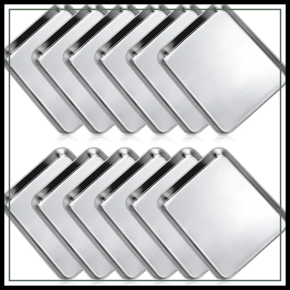 12 Pcs Metal Baking Sheets Set, Nonstick Stainless Steel Quarter Pan, 10x8x1 Inch, Dishwasher Safe
12 Pcs Metal Baking Sheets Set, Nonstick Stainless Steel Quarter Pan, 10x8x1 Inch, Dishwasher Safe