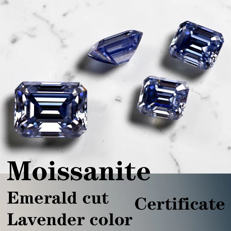 Emerald Cut Moissanite Stone VVS1 Lavender Color Certificate DIY Jewelry Artificial Gemstone
Emerald Cut Moissanite Stone VVS1 Lavender Color Certificate DIY Jewelry Artificial Gemstone