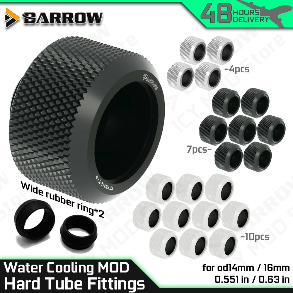 Герметичные фитинги для труб BARROW для жесткой трубы диаметром 14 мм/16 мм с широким резиновым кольцевым уплотнением G1/4, резьба водяного охлаждения MOD TFYKN2-T
Герметичные фитинги для труб BARROW для жесткой трубы диаметром 14 мм/16 мм с широким резиновым кольцевым уплотнением G1/4, резьба водяного охлаждения MOD TFYKN2-T