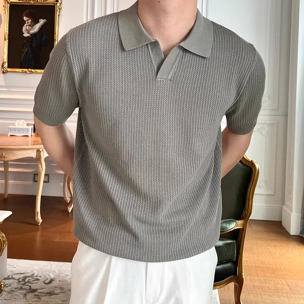 Fashion Casual Top Men's Casual T-Shirt Fashion Knitted T-shirt For Men Casual Daily Casual Top Lapel Neckline
Fashion Casual Top Men's Casual T-Shirt Fashion Knitted T-shirt For Men Casual Daily Casual Top Lapel Neckline