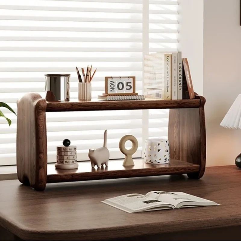Full Solid Wood Desktop Organizer, Black Walnut Bookshelf, Vintage Tea Cup Stand, Retro Office Desk Storage Rack
Full Solid Wood Desktop Organizer, Black Walnut Bookshelf, Vintage Tea Cup Stand, Retro Office Desk Storage Rack