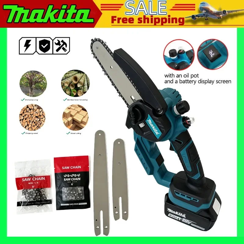 Makita18V Battery Brushless 6/8 Inch Chainsaw Auto Oiler Electric Chain Saw Cordless Garden Pruning Power Tools
Makita18V Battery Brushless 6/8 Inch Chainsaw Auto Oiler Electric Chain Saw Cordless Garden Pruning Power Tools
