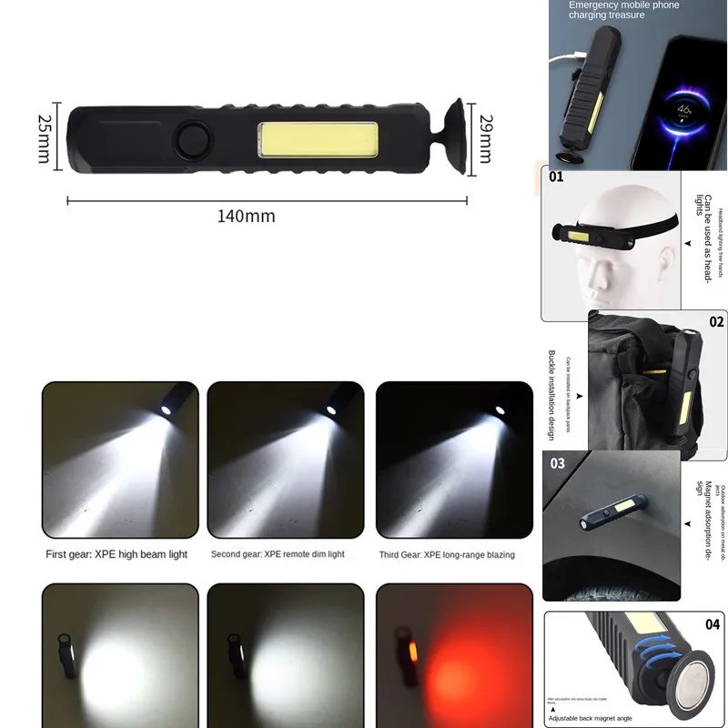 Multifunctional LED Flashlight Mini Portable Maintenance Light Outdoor Home Charging Emergency Flashlight Headlight Camping
Multifunctional LED Flashlight Mini Portable Maintenance Light Outdoor Home Charging Emergency Flashlight Headlight Camping