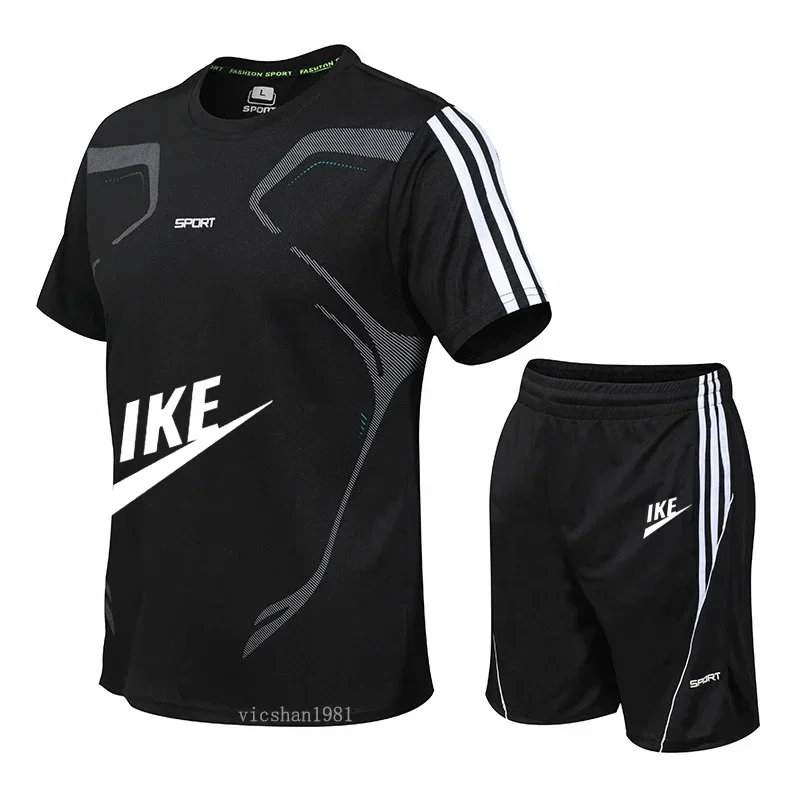 Summer outdoor sports leisure jogging fitness 2-piece men's short-sleeved T-shirt + shorts quick drying breathable suit
Summer outdoor sports leisure jogging fitness 2-piece men's short-sleeved T-shirt + shorts quick drying breathable suit